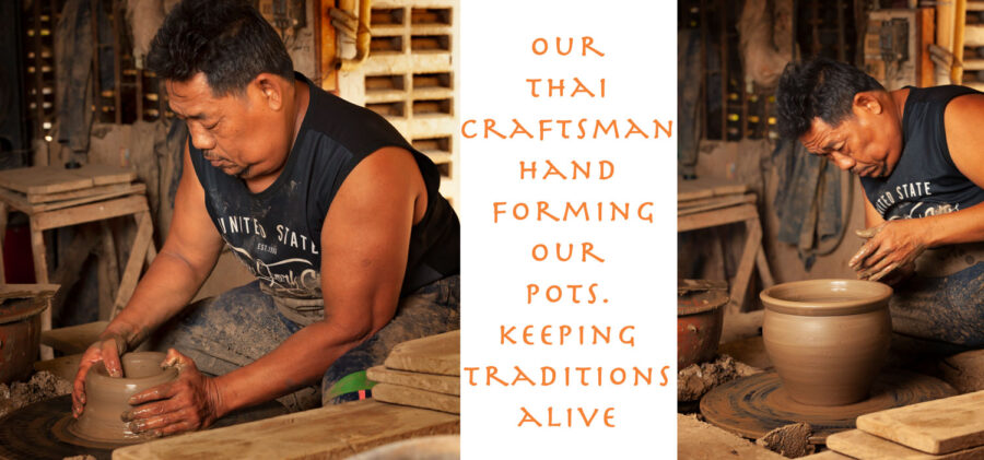 hand making pots in Thailand. uk