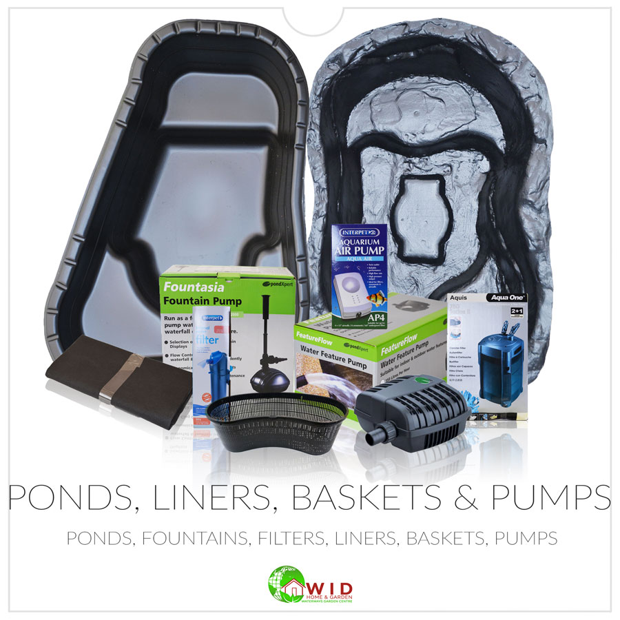 Ponds, liners, baskets, fountains and pumps online