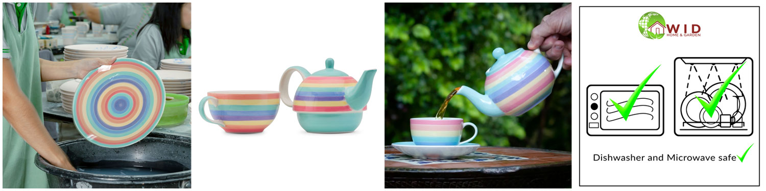Rainbow pastel dinnerware